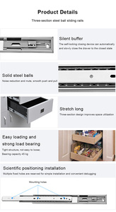 Nhiệm vụ nặng nề đệm giấu ẩn gắn kính thiên văn kênh ngăn kéo trượt mềm đóng undermount Ngăn kéo trượt - Product Image 6