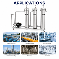 Système de filtration à sacs en acier inoxydable à 3 étages avec pompe centrifuge, skid de filtration industriel mobile pour l'eau et les produits chimiques