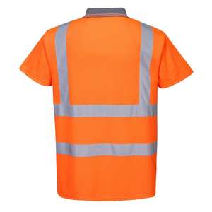 PORTWEST - RT22ORRM Polo manches courtes orange haute visibilité RIS-EAN 5036108128150 HI-VIS WORKWEAR - Product Image 2