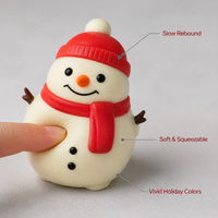 Ensemble de jouets squishy de Noël : Bonhomme de neige, renne, Père Noël – Mousse souple à rebond lent – Trio festif décoratif pour bureau