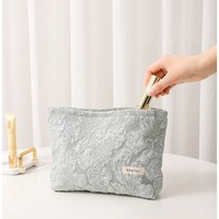 Pochette de voyage DICHOS personnalisée avec fermeture éclair et fleur en dentelle, trousse de toilette en coton à la mode pour maquillage et toilette avec étui en silicone