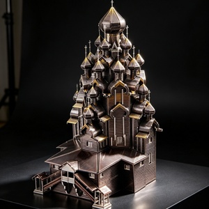 Puzzle 3D en métal inoxydable, modèle de bâtiment de l'église de Kizhi, à assembler soi-même, puzzle d'architecture emblématique, jouet éducatif de collection - Product Image 1