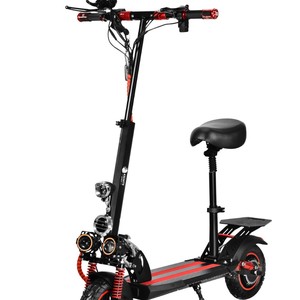Trottinette électrique avec pneus pneumatiques de 10 pouces, siège, absorption des chocs avant et arrière, pliable, pour adultes, utilisation urbaine - Product Image 1