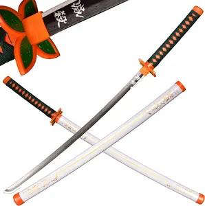 HUAYI 41 pouces/104CM épée de collection décorative Tanjiro couteau noir automne eau en bois Anime Samurai épée démon Slayer épée