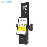 Layar LCD 24 Inci Sentuh Kapasitif POS Berdiri Bebas Pembayaran Pemindai Barcode Kamera Stand Lantai SDK 4K Dual OS Supermarket Check