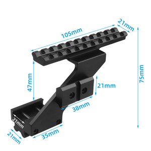 Venta al por mayor de fábrica: Soporte elevador offset tipo Z en ángulo de 45 grados de 105 mm, accesorio táctico de alta resistencia de aleación de aluminio con fijación de 20 mm - Product Image 1