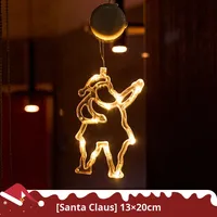 Nouvelle Décoration de Fenêtre LED de Noël Flocon de Neige Père Noël Ventouse Lumineuse Ornement pour Maison Noël Nouvel An 2025