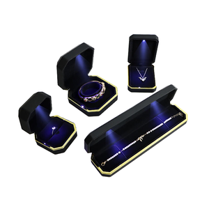 FANDIJI Custom Logo LED Mini Jewelry Box Luxury Packaging Set With Colored Lights for Necklace Engagement Proposal <strong>Ring</strong> <strong>Storage</strong> - Product Image 6