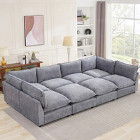 PZCN HOME Canapé nuage gris style minimaliste moderne 8 places Combinaison gratuite Ensemble de canapés modulaires Meubles avec pouf Salon