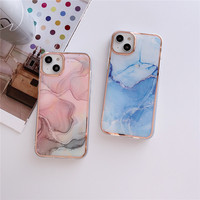 Coque de téléphone en marbre électrolytique pour Apple iPhone 17 16 15 14 13 12 11 Pro Max étui de protection en TPU pour PC