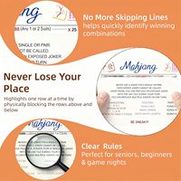 Lecteur de lignes pour le jeu de Mahjong avec règles, 4 packs d'outils de détection de lignes |   Guide de lecture en acrylique pour le mahjong, évite de sauter des lignes