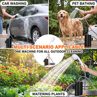 Kit de douche de camping portable, support de pomme de douche à ventouse et crochet double usage, douche rechargeable pour le voyage en extérieur et le lavage des animaux