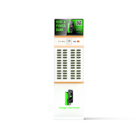 Distributeur automatique intelligent 48 emplacements de qualité industrielle avec écran publicitaire 21,5 pouces, station de location de batteries externes 6000 mAh à charge rapide pour les places publiques