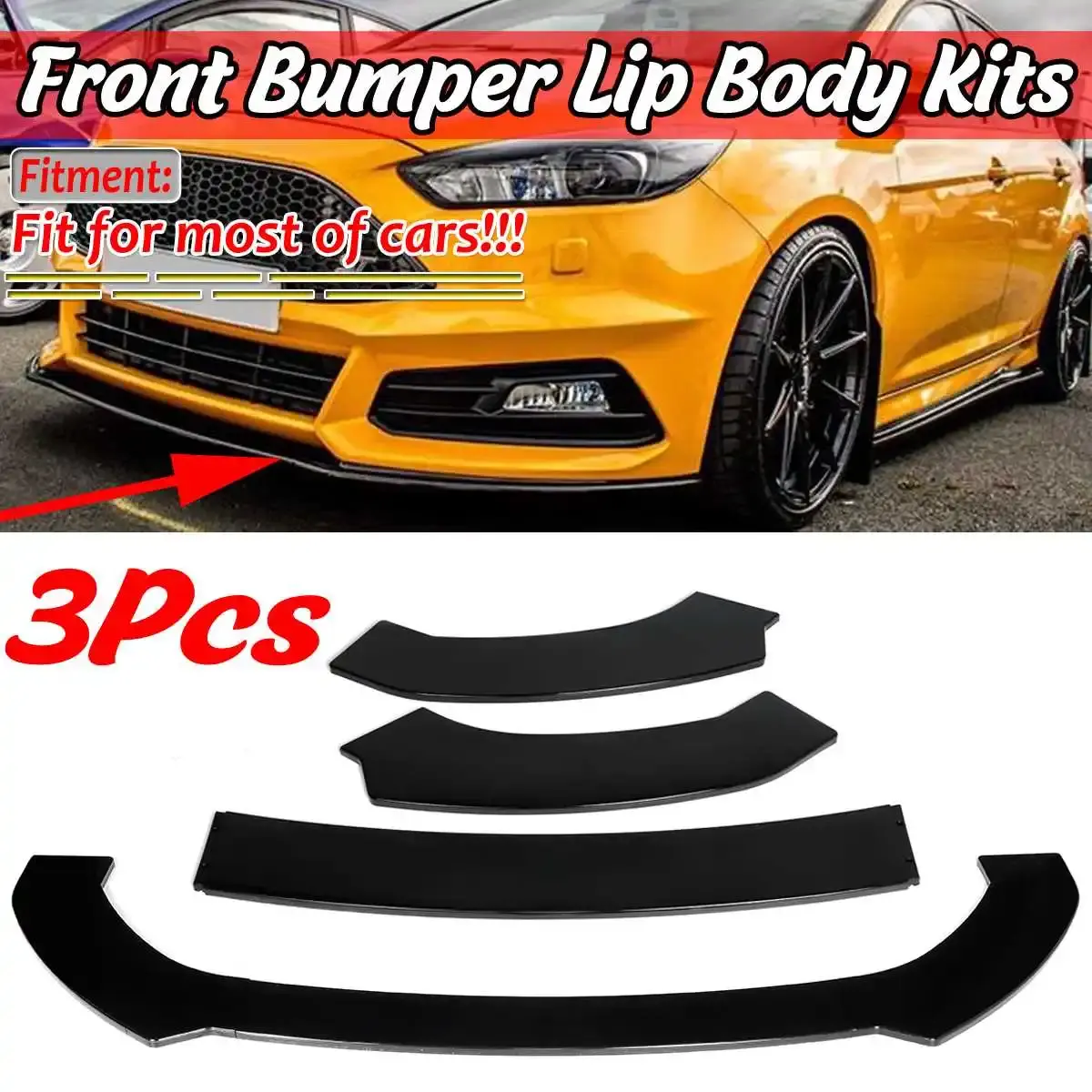 Auto paraurti anteriore Splitter labbro Spoiler diffusore per Ford per la messa a fuoco per Fiesta per civico per accordo per Subaru per VW Golf MK5 6 7