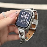 Montre en cuir léopard douce et élégante, compatible avec le bracelet Huawei GT5 FIT3/4/4Pro watch 8/9/10