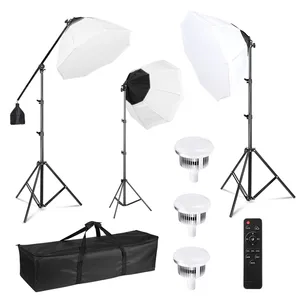 Estúdio Fotografia Luz kit 70x70cm Softbox Iluminação Set 85W 3200-5600K com Controle Remoto Fotografia Luz Softbox Kit