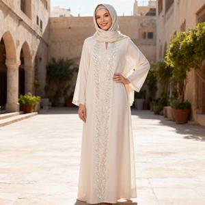 Abaya Moderne Brodée de Paillettes de Haute Qualité pour Femmes Musulmanes Robe Mode Modeste Nouveau Design 2026 - Product Image 4