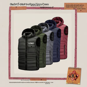 Chaleco Acolchado Informal para Hombre, Chaqueta Abrigada sin Mangas con Cierre para Invierno, Personalizable con Múltiples Bolsillos, Relleno 100% Poliéster - Product Image 3