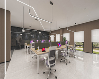 Poste de travail modulaire en bois extensible pour plusieurs personnes, idéal pour les projets collaboratifs de bureau
