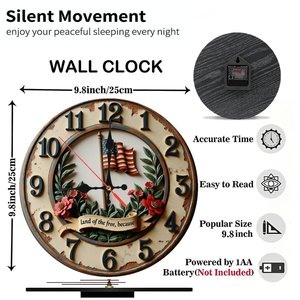 Round Wooden Wall <b>Clock</b> 25Cm Silent Nordic Style Home Living Room Decorative <b>Clock</b> - Product Image 6