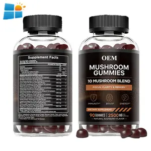 OEM/ODM/OBM jamur gummies suplemen nutrisi surai singa ekstrak Jamur gummies