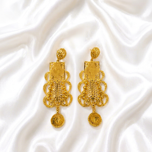 AWAIS HOUSE Women's Engagement Party Wedding Jewellery anniversary jewellery partywear jewellery <b>earring</b> 6gram gold plated - Product Image 1