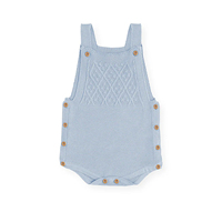 Combinaison-pull tricotée pour bébé, barboteuse d'été sans manches à bretelles, boutons latéraux, en coton biologique, tenue de boutique pour nouveau-né