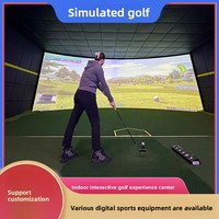 Simulateur de golf d'intérieur avec projection haute définition pour l'entraînement et les loisirs sportifs ; Conception à emballage souple ; Balle automatique