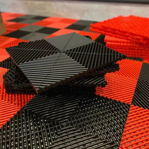 Interlocking Plastic Garage <strong>Floor</strong> Tiles with <strong>Vented</strong> Drainage | Heavy-Duty PP Grate Panels for Car Wash &amp; Parking Areas