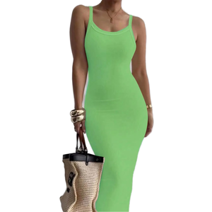 Vestido largo ajustado sin mangas para mujer, vestido informal ajustado para fiesta de verano - Product Image 1