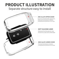 Étui de protection pour clé de voiture en alliage de zinc et silicone de qualité supérieure, antichoc, anti-chute, avec porte-clés pour Toyota