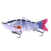 10cm 18g Çok Bölmeli Swimbait Balık Yemleri 6 Segmentli Gerçekçi Sert Yem 3D Gözlü Yüksek Karbon Çelik Kancalar ile Levrek ve Turna için