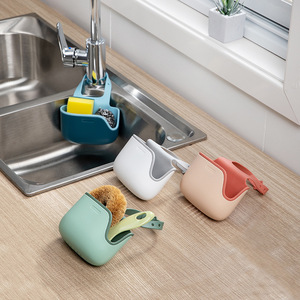 Panier de rangement suspendu simple à double couche pour évier, pour éponges et ustensiles de cuisine, avec fonction de drainage - Product Image 2