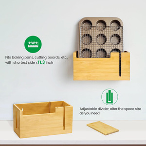 Dispensador de Bolsas de Basura de Bambú, Montaje en Pared con Adhesivo, Sin Taladro, Organizador de Gabinete de Cocina, Rectangular, Desmontable - Product Image 4