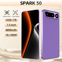 Smartphone SPARK 50, écran HD 7,3 pouces, batterie 8800 mAh, 16+1 To, appareil photo 108 MP, déverrouillage facial, double SIM pour le jeu, les voyages, les appels vidéo et l'usage quotidien