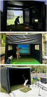 Tente de simulateur de golf gonflable d'intérieur et d'extérieur de haute qualité pour usine, cage d'entraînement de golf gonflable avec écran de frappe en PVC