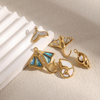 Accessoires de bijoux DIY pour l'Europe et l'Amérique, pendentif coquillage queue de poisson en acier inoxydable plaqué or 18 carats, vente en gros