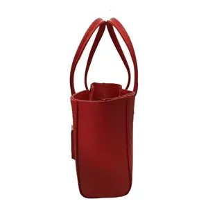 Bolso Tote para Mujer Fana Lorena, Cuero Vacuno Rojo, Cierre con Cremallera, Estilo Simple, Uso Diario - Product Image 1