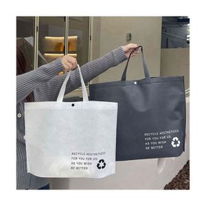 Customized Environmentally Reusable Folding Non Woven Shopping <b>Handbag</b> Tote Bag With Custom Printed Logo - Product Image 1