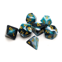 Prix d'usine – Ensemble de dés polyédriques carrés en résine personnalisés pour D&D – Écologique et durable – Ensemble complet de 7 pièces avec lancer équilibré