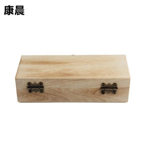 Estuche de madera para gafas Conchen, 165x69x44mm, rectangular, con tapa abatible, de madera de pino, con cierre metálico, caja de almacenamiento para gafas - Product Image 3