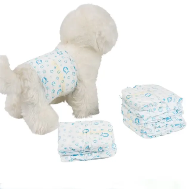 Em-pañal desechable para perros y mascotas, paquete de plástico impermeable, tamaño grande y pequeño XL
