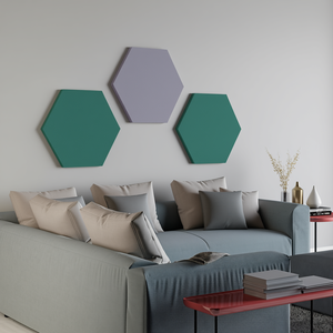 Panel Acústico Absorbente de Sonido Hexagonal Plano con Fibra de Poliéster 100%, Diseño Minimalista, NRC 0.5, para Decoración de Sala de Estar - Product Image 3