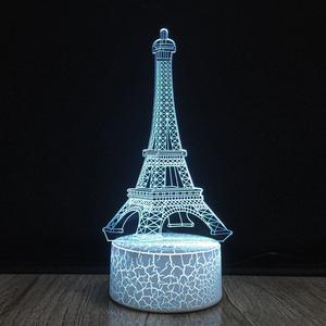 Lampu Malam <span class=keywords><strong>3D</strong></span> Lampu Meja Ilusi Menara <span class=keywords><strong>Eiffel</strong></span> Lampu USB Lampu Malam Rumah Pintar Lampu Berubah 7 Warna - Product Image 4
