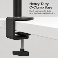 Nouveau support d'écran inclinable et pivotant à 360°, réglable, ergonomique, hauteur réglable de 300 mm, capacité de 2 à 10 kg, compatible VESA 75x75 100x100, pour écrans de 17 à 32 pouces