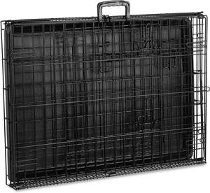 <span class=keywords><strong>Cage</strong></span> pour chien en fil métallique pliant à Double porte à revêtement électronique noir chenil pour animaux de compagnie pour l'entraînement des chiens avec diviseur - Product Image 4