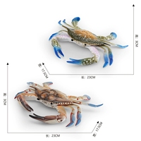 Crabe marin simulé grand modèle, organisme marin Portunus Tritaeniorhynchus, crabe blanc, ornements décoratifs, jouet