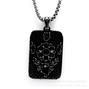 Collar con colgante de acero inoxidable yunnique Acala Bodhisattva, joyería de regalo con temática budista - Product Image 3