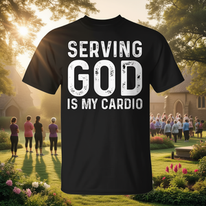 T-shirt Christian Cardio : Servir Dieu est ma motivation pour l'entraînement – Produit promotionnel premium - Product Image 2