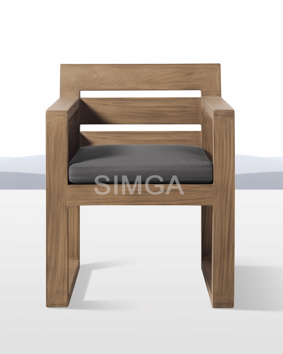 SIGMA Modern Patio Furniture Outdoor Teak Wood Dinning Chair Teak Wood Set Outdoor Furniture Set